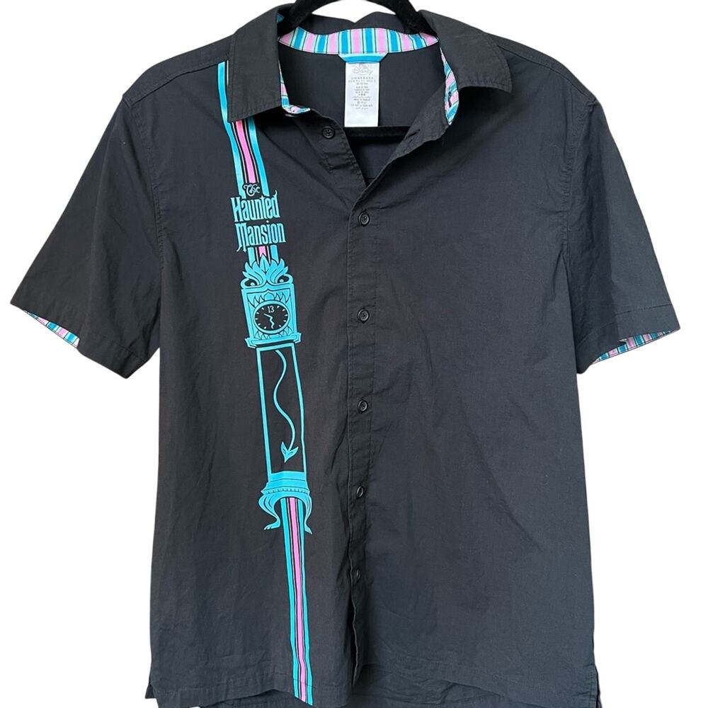 Disney Parks Haunted Mansion Glow In The Dark Button Up Shirt Mens M